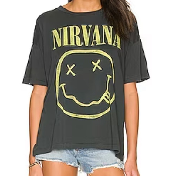 Daydreamer Nirvana Smiley Merch Tee in Vintage Black - Picture 11 of 11